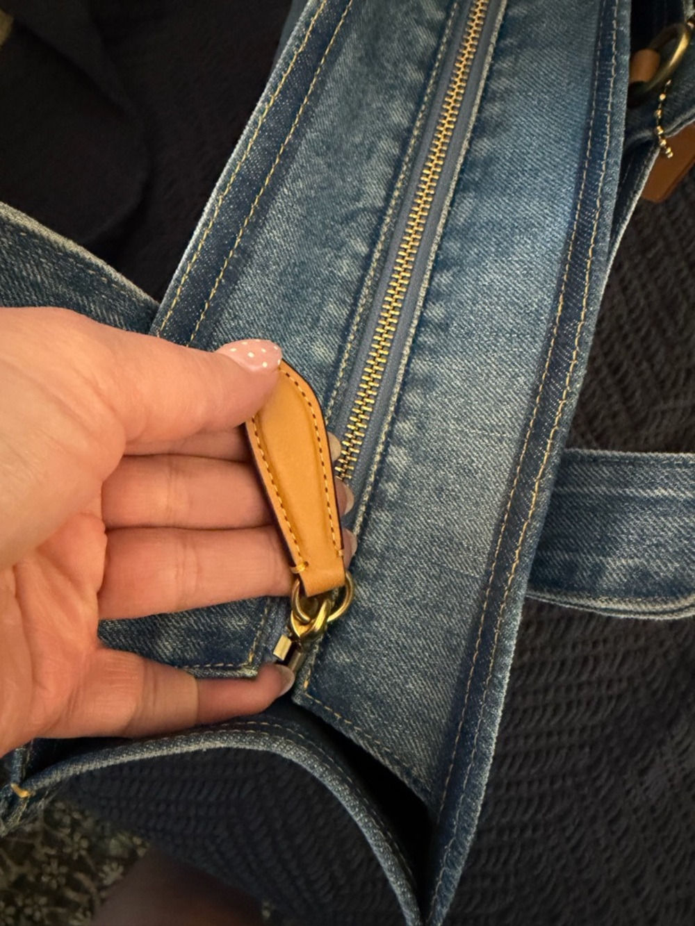 Coach Denim Cargo Tote - Picture 6 of 9